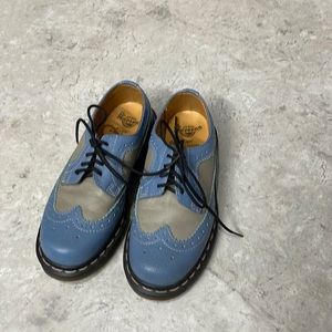 Dr. Martens blue gray wing tip saddle shoes Rare!!!  Barely worn!!  Brogue.
